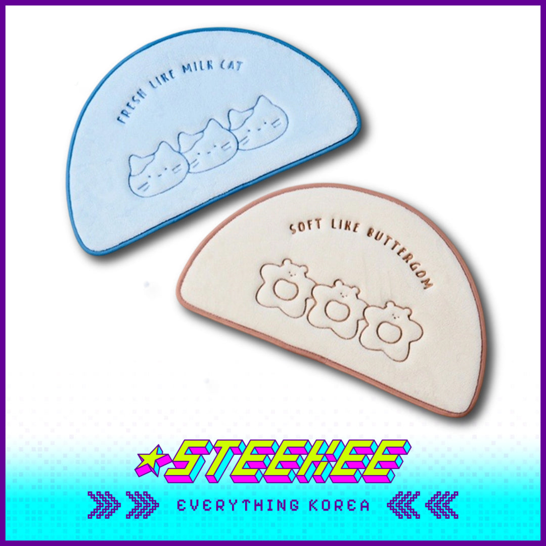 BUTTER SHOP Butter Family Half-Moon Soft Bedroom Living Room Anti-slip Floor Mat by Steekee Korea 4354