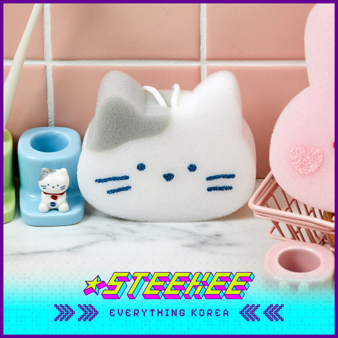 BUTTER SHOP Butter Family Cute Cleaning Bath Foaming Sponge Set of 3 by Steekee Korea 4356