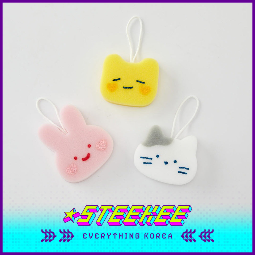 BUTTER SHOP Butter Family Cute Cleaning Bath Foaming Sponge Set of 3 by Steekee Korea 4356