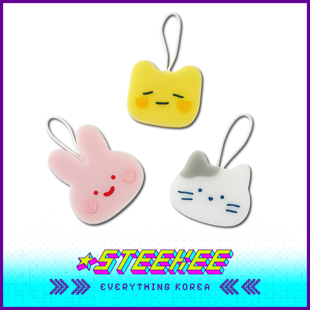BUTTER SHOP Butter Family Cute Cleaning Bath Foaming Sponge Set of 3 by Steekee Korea 4356