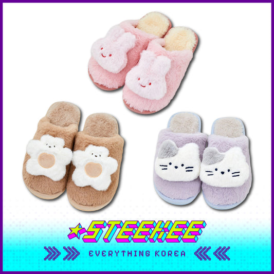 BUTTER SHOP黄油家族毛绒保暖家居拖鞋闪奇韩国4359