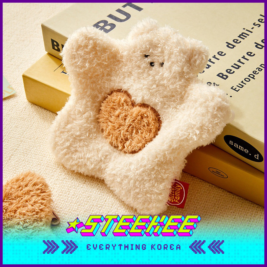 BUTTER SHOPH黄油小熊可爱毛绒零钱包收纳包挂件闪奇韩国4361