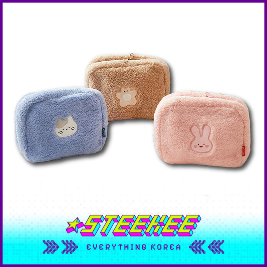 BUTTER SHOP黄油家族毛绒刺绣收纳包化妆包闪奇韩国4363