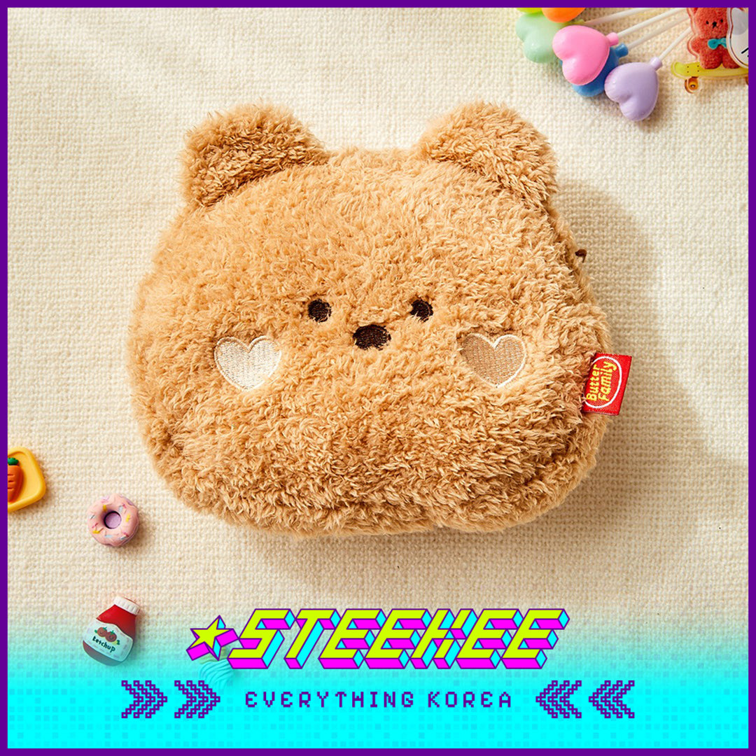 BUTTER SHOP Butter Family Doll Plush Coin Purse Cosmetic Bag Storage Face Pouch by Steekee Korea 4364