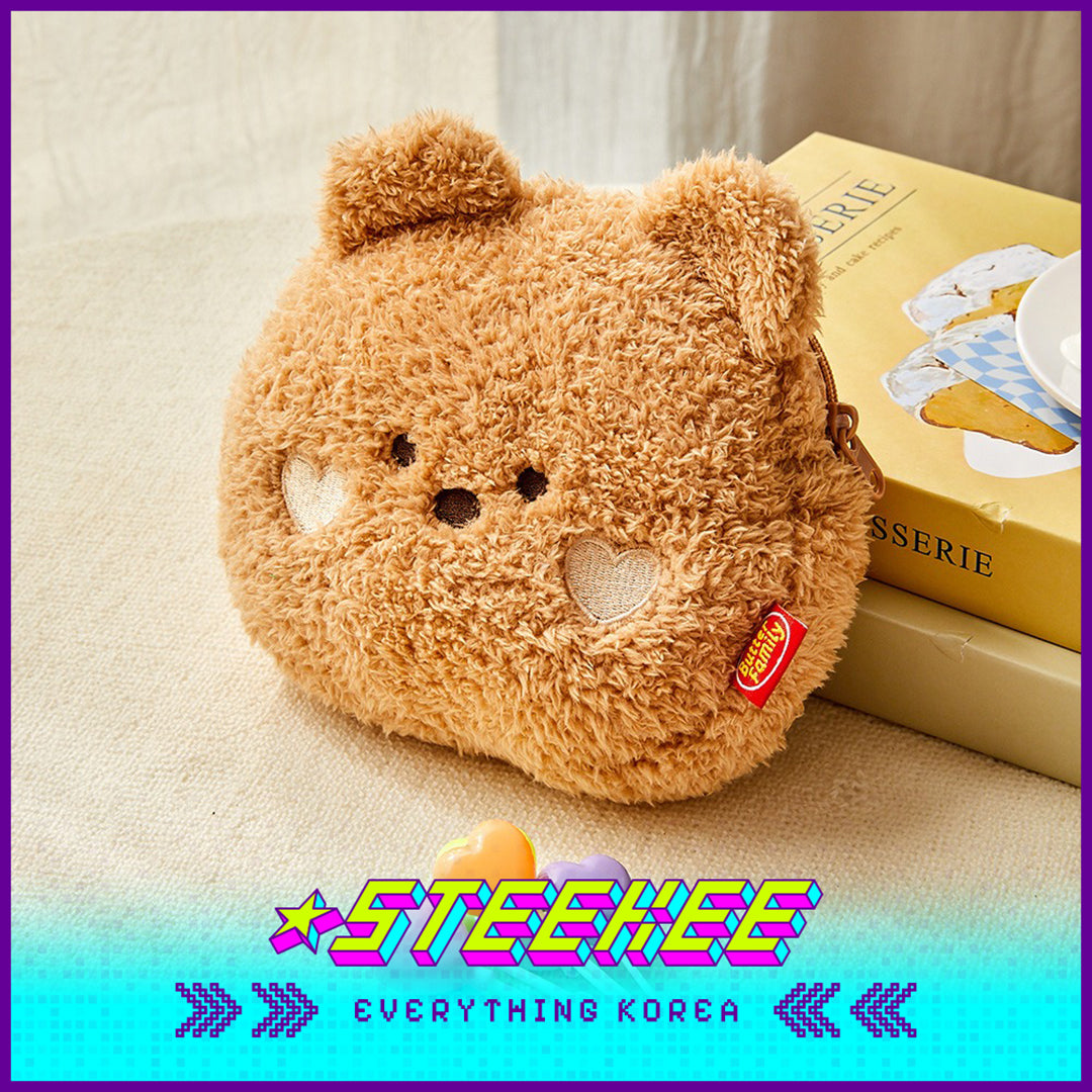 BUTTER SHOP Butter Family Doll Plush Coin Purse Cosmetic Bag Storage Face Pouch by Steekee Korea 4364