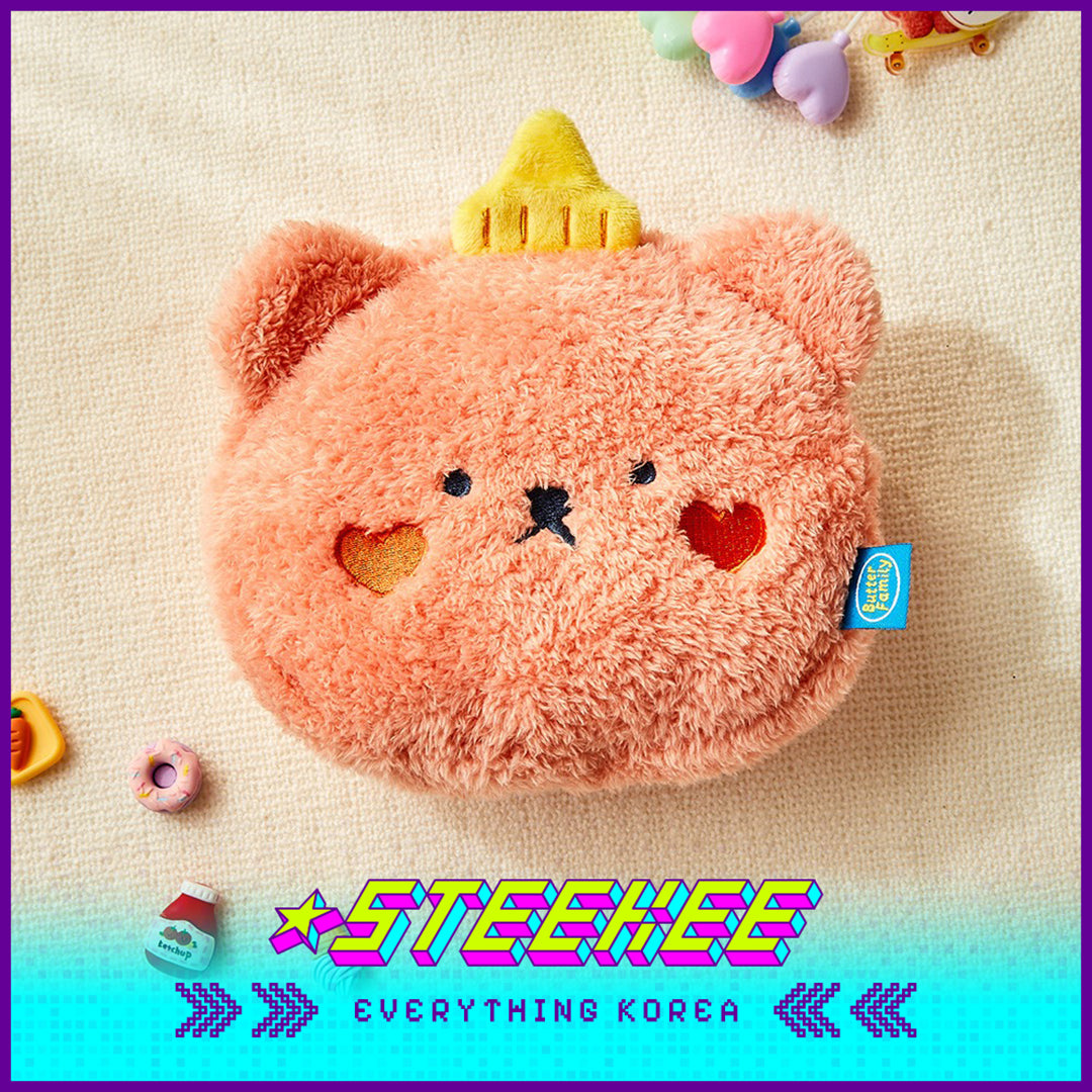 BUTTER SHOP Butter Family Doll Plush Coin Purse Cosmetic Bag Storage Face Pouch by Steekee Korea 4364