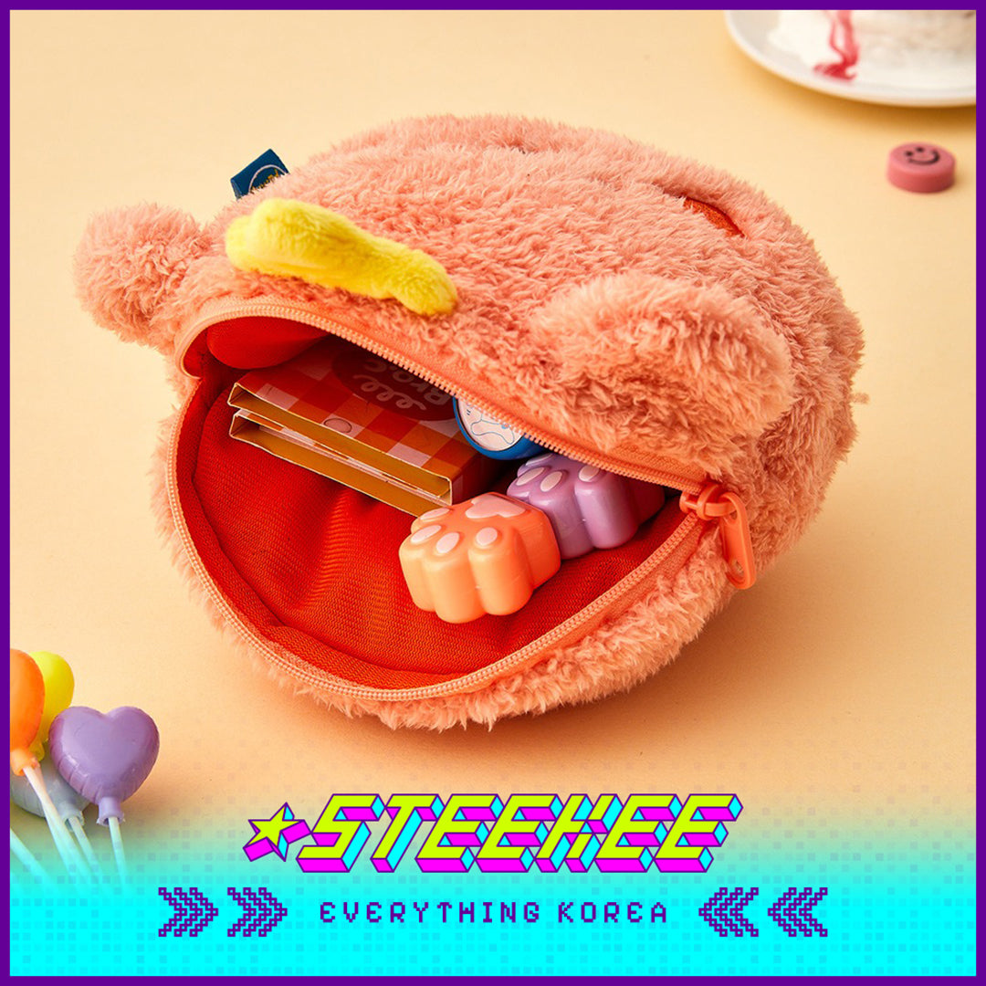 BUTTER SHOP Butter Family Doll Plush Coin Purse Cosmetic Bag Storage Face Pouch by Steekee Korea 4364