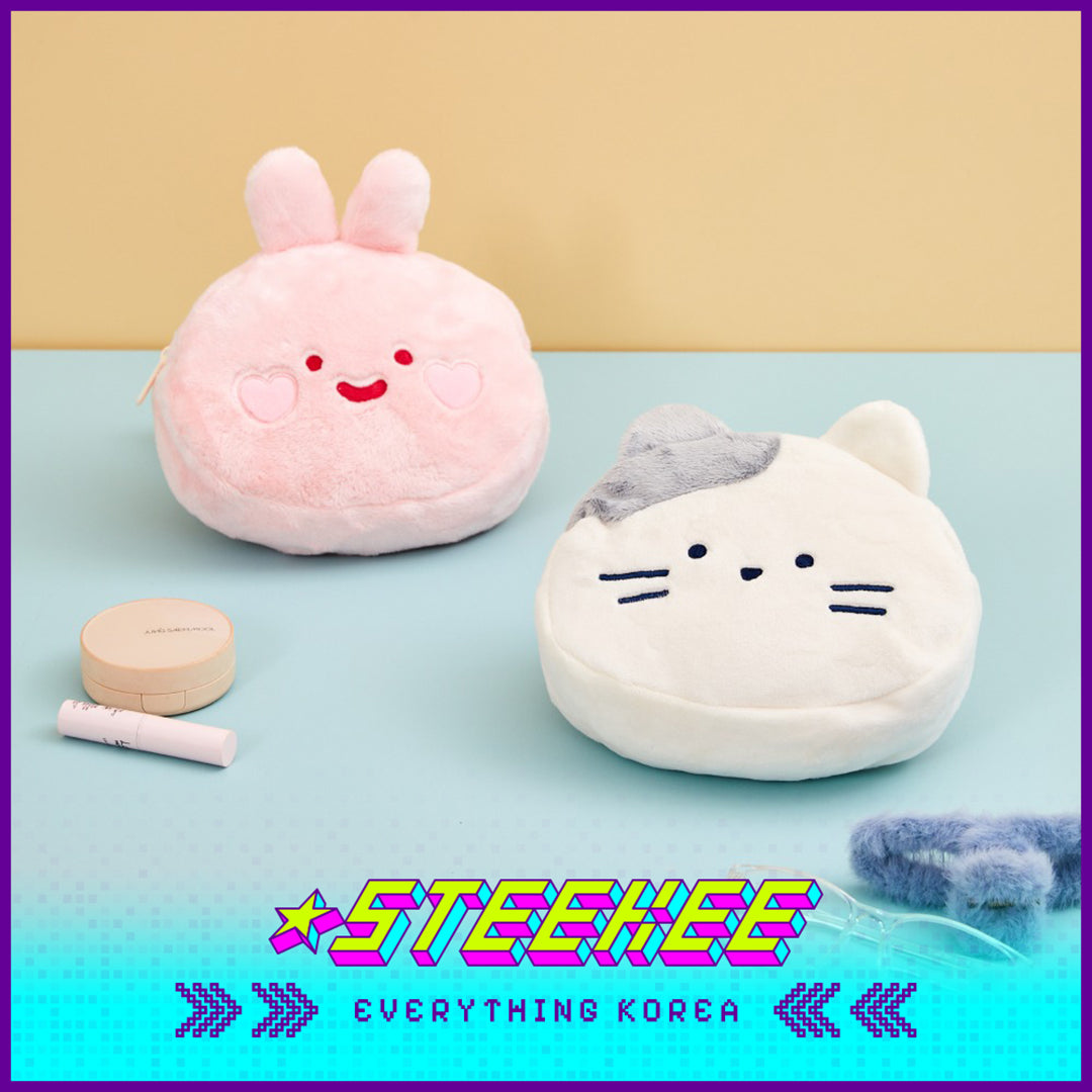 BUTTER SHOP Scrabbit Milkcat Butter Bear Double-Sided Coin Purse Storage Bag Reversible Pouch by Steekee Korea 4366