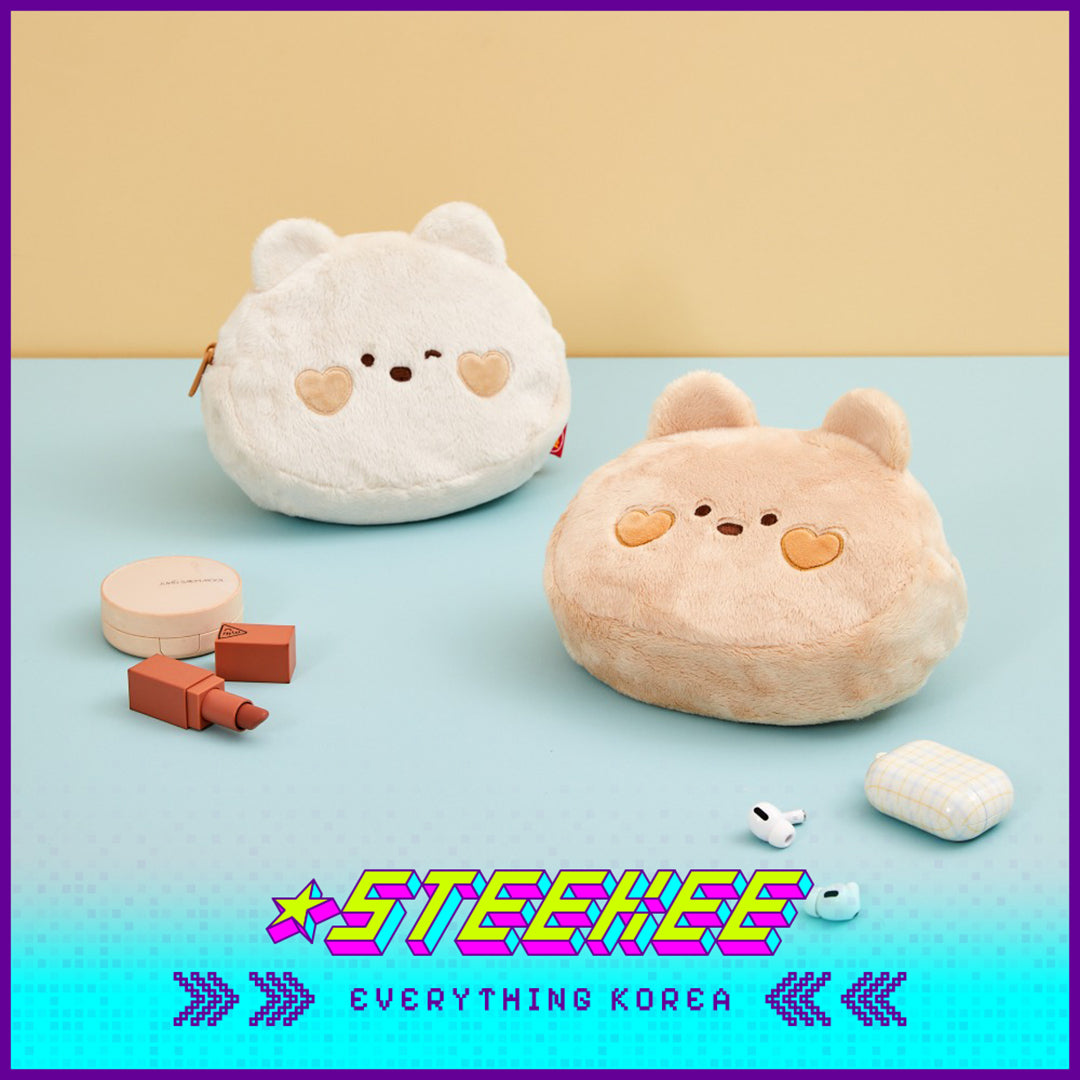 BUTTER SHOP Scrabbit Milkcat Butter Bear Double-Sided Coin Purse Storage Bag Reversible Pouch by Steekee Korea 4366