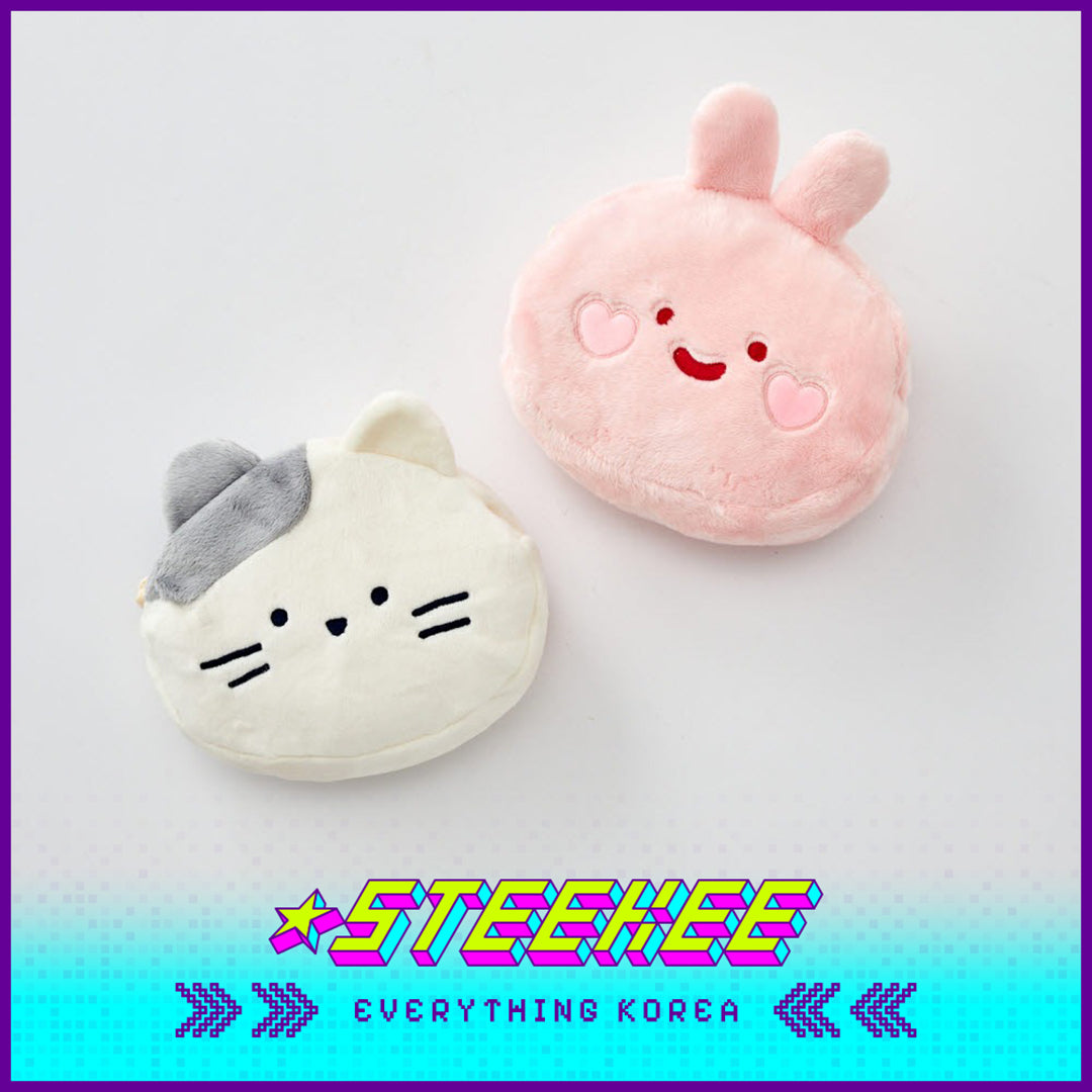BUTTER SHOP Scrabbit Milkcat Butter Bear Double-Sided Coin Purse Storage Bag Reversible Pouch by Steekee Korea 4366