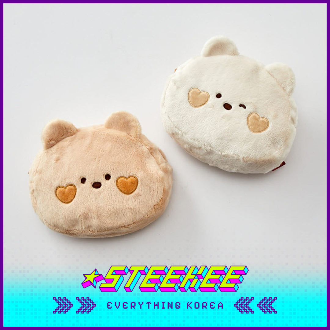 BUTTER SHOP Scrabbit Milkcat Butter Bear Double-Sided Coin Purse Storage Bag Reversible Pouch by Steekee Korea 4366
