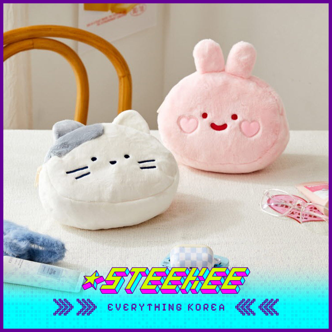 BUTTER SHOP Scrabbit Milkcat Butter Bear Double-Sided Coin Purse Storage Bag Reversible Pouch by Steekee Korea 4366