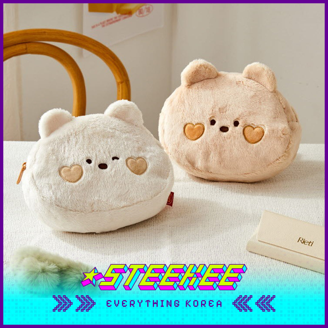 BUTTER SHOP Scrabbit Milkcat Butter Bear Double-Sided Coin Purse Storage Bag Reversible Pouch by Steekee Korea 4366