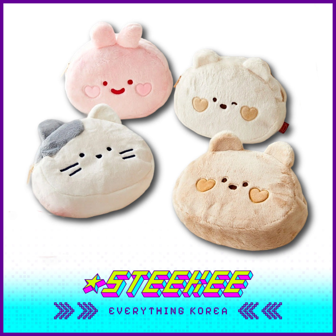 BUTTER SHOP Scrabbit Milkcat Butter Bear Double-Sided Coin Purse Storage Bag Reversible Pouch by Steekee Korea 4366