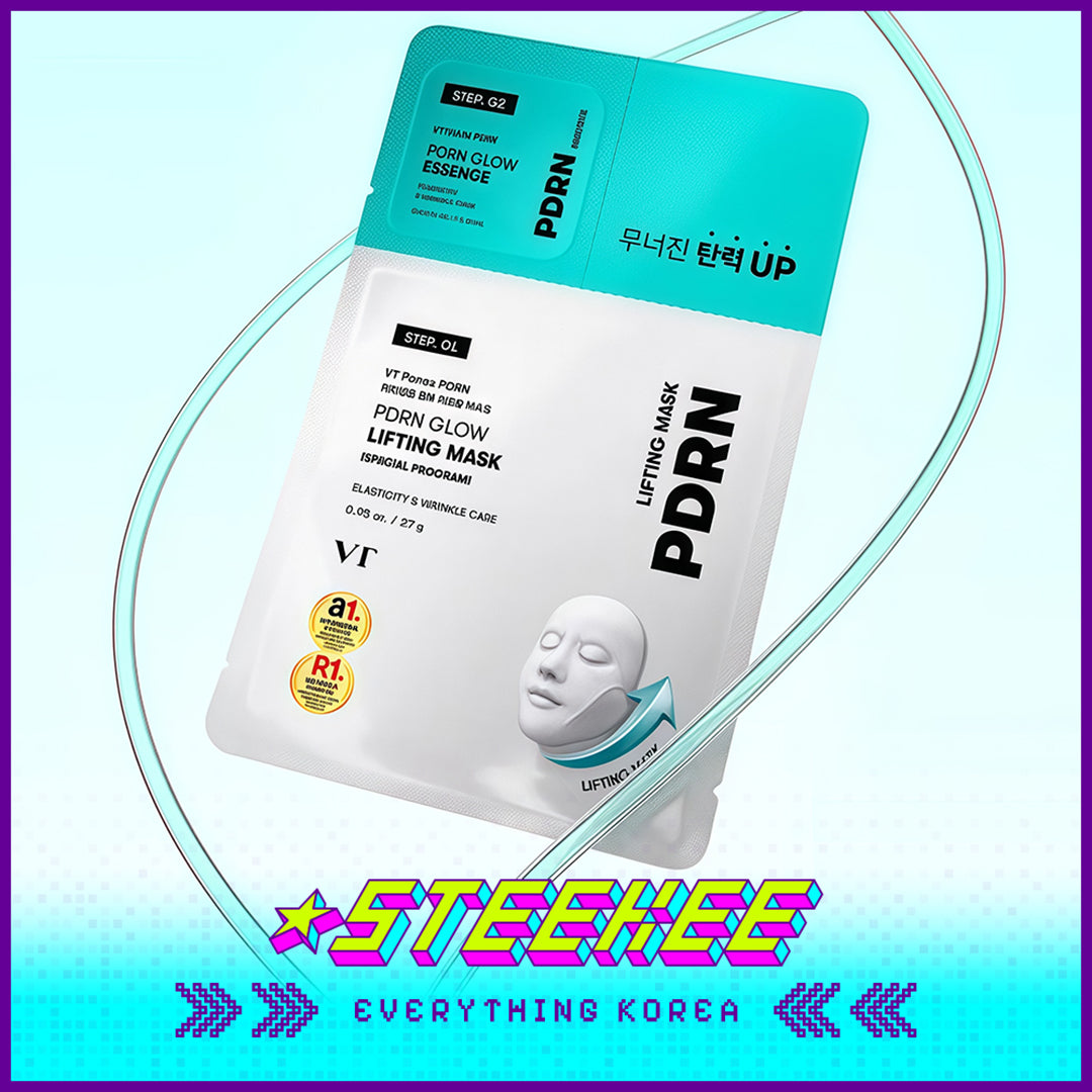 Daiso VT PDRN Glow Lifting Mask 27g with Glow Essence 1.5ml by Steekee Korea 4384