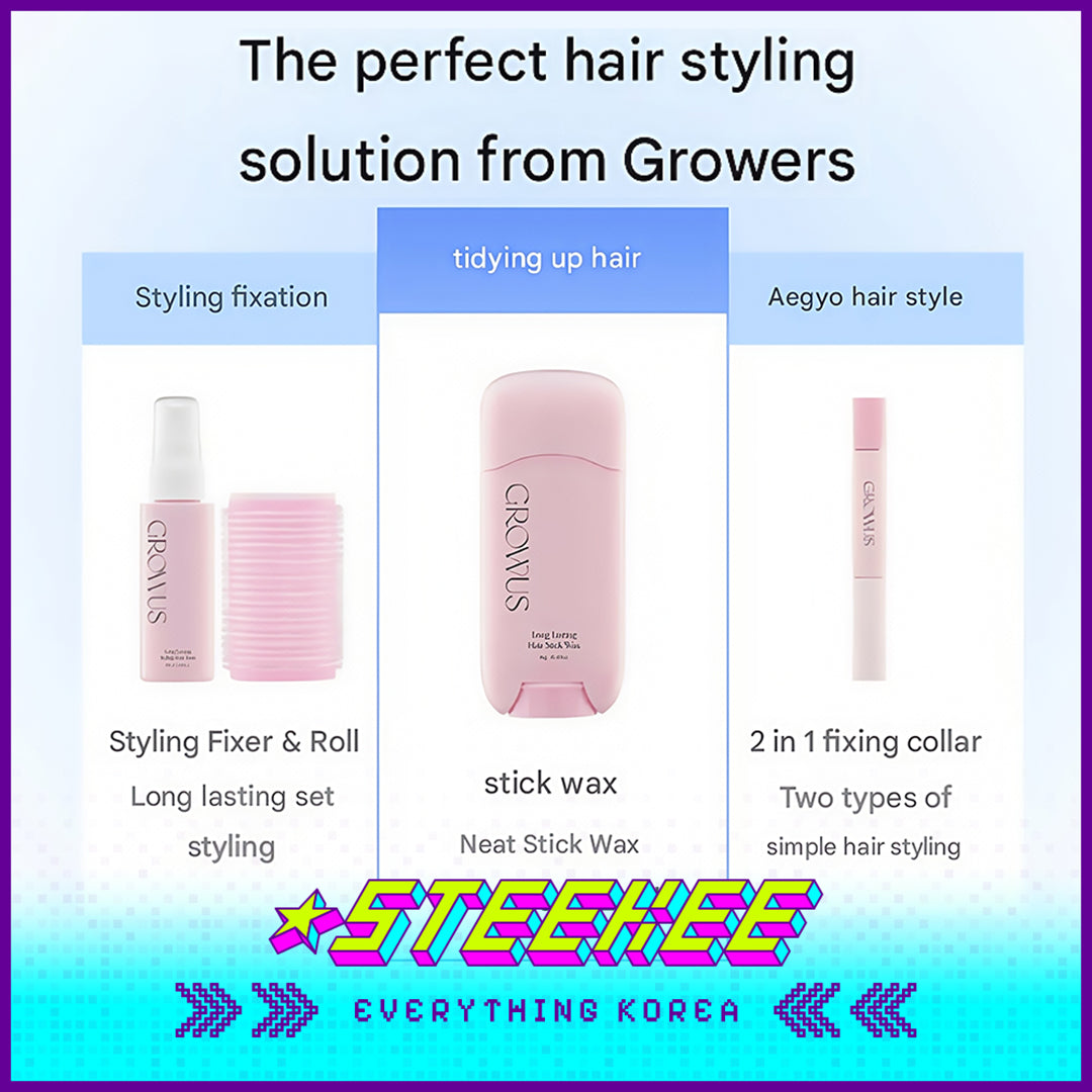 GROWUS Long Lasting Hair Care Styling Wax Stick 14g by Steekee Korea 4386