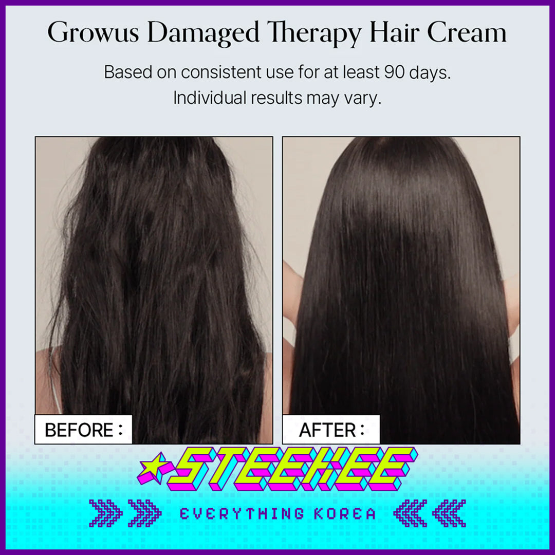 GROWUS Damage Therapy Repair Split End Hair Cream Treatment Conditioner 220g by Steekee Korea 4388