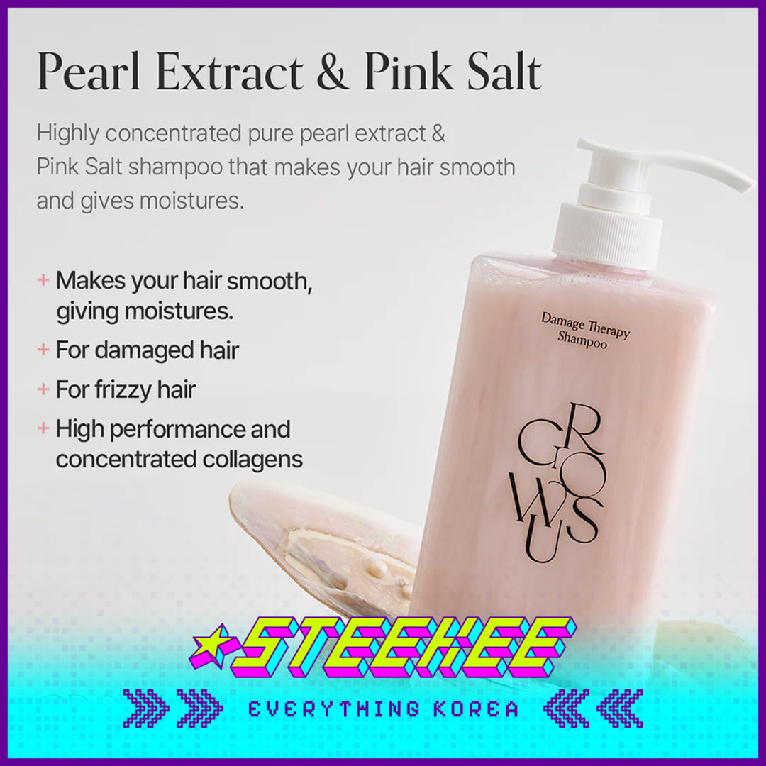 GROWUS Deep Cleansing Long-lasting Repairing Anti-Hair Loss Damage Therapy Shampoo 500ml by Steekee Korea 4389
