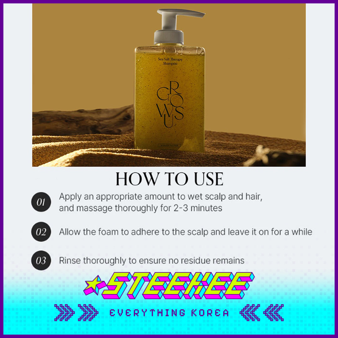 GROWUS Sea Salt Mineral Deep Cleansing Oil Control Tough Hair Shampoo 500g by Steekee Korea 4391