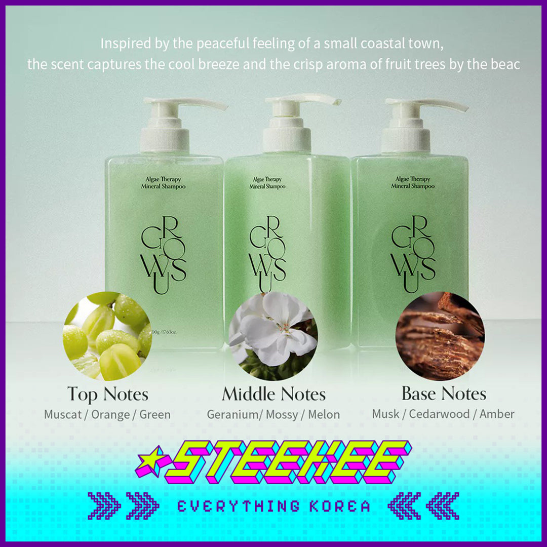 GROWUS Deep Sea Hydrating Repair Algae Therapy Mineral Shampoo 500g by Steekee Korea 4394
