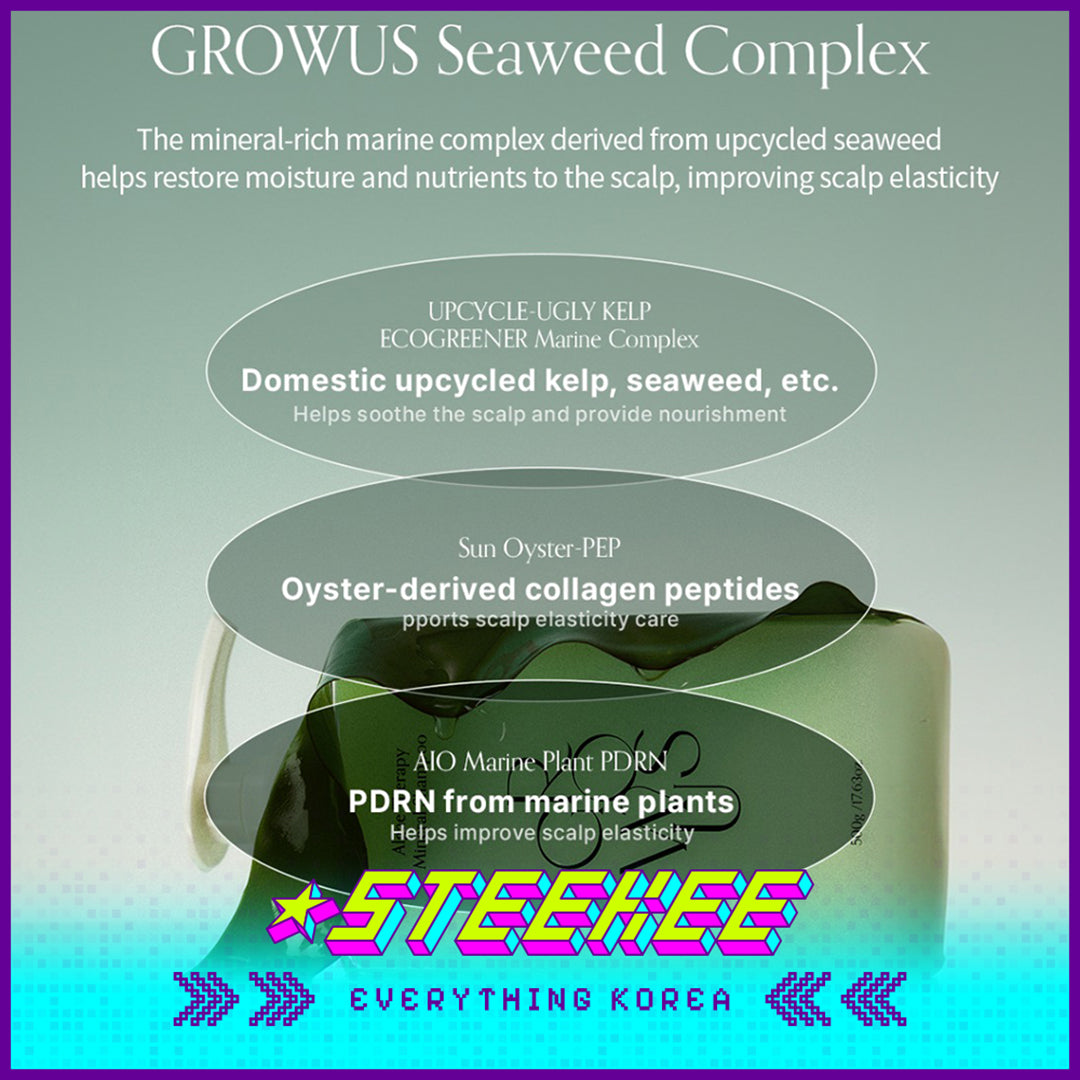 GROWUS Deep Sea Hydrating Repair Algae Therapy Mineral Shampoo 500g by Steekee Korea 4394