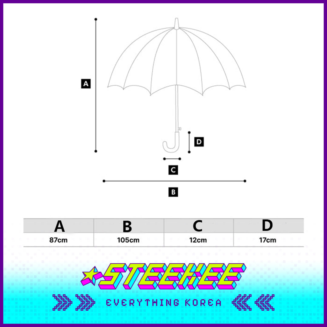 Wiggle Wiggle Daisy Black Sunscreen Sunny and Rainy Dual-Purpose Long-Handled Umbrella by Steekee Korea 4447