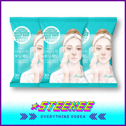 Ariul Stress Relieving Soothing Pure Hydrating Toning Pad Set of 3 by Steekee Korea 4455