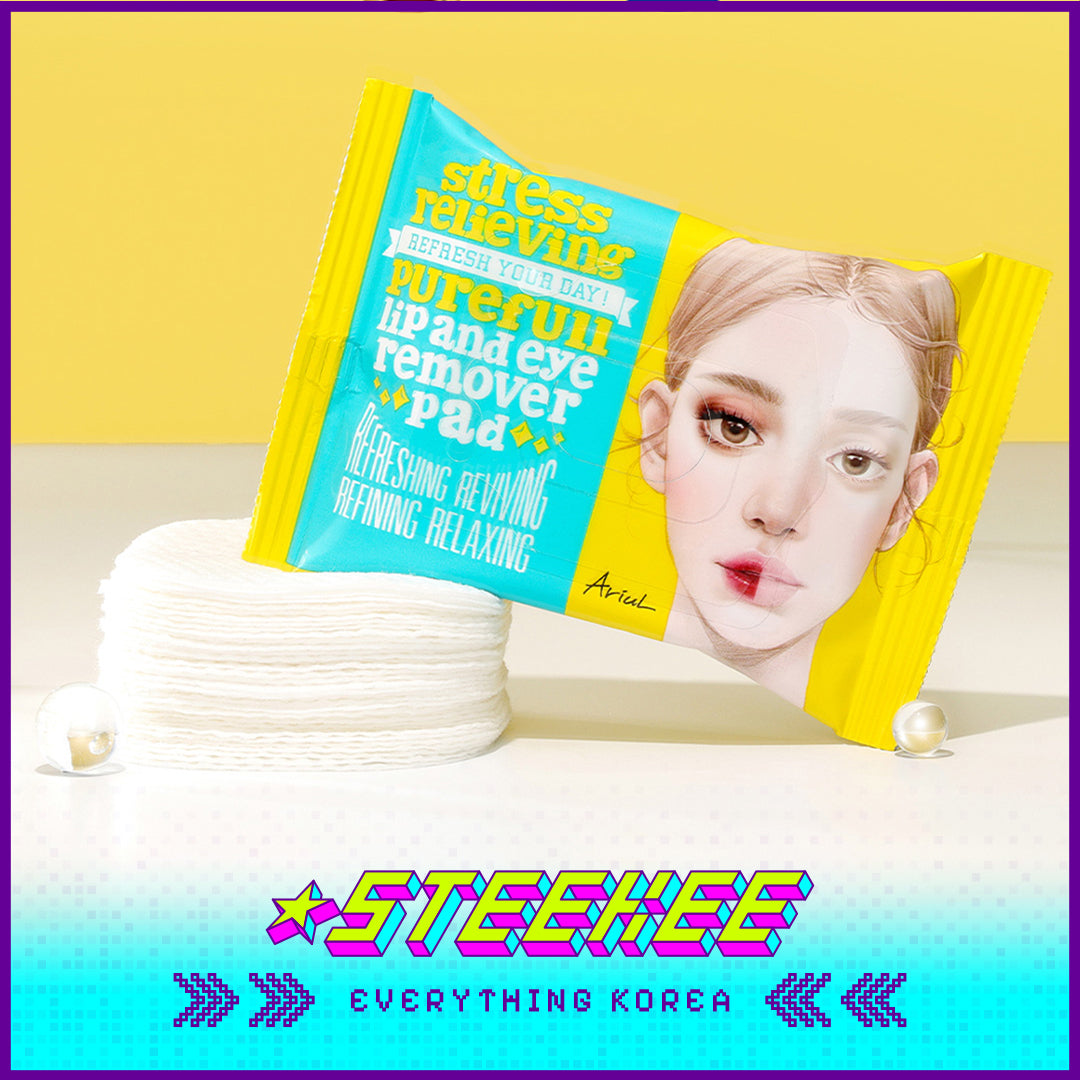 Ariul Stress Relieving Purefull Lip and Eye Remover Pad Set of 3 by Steekee Korea 4457