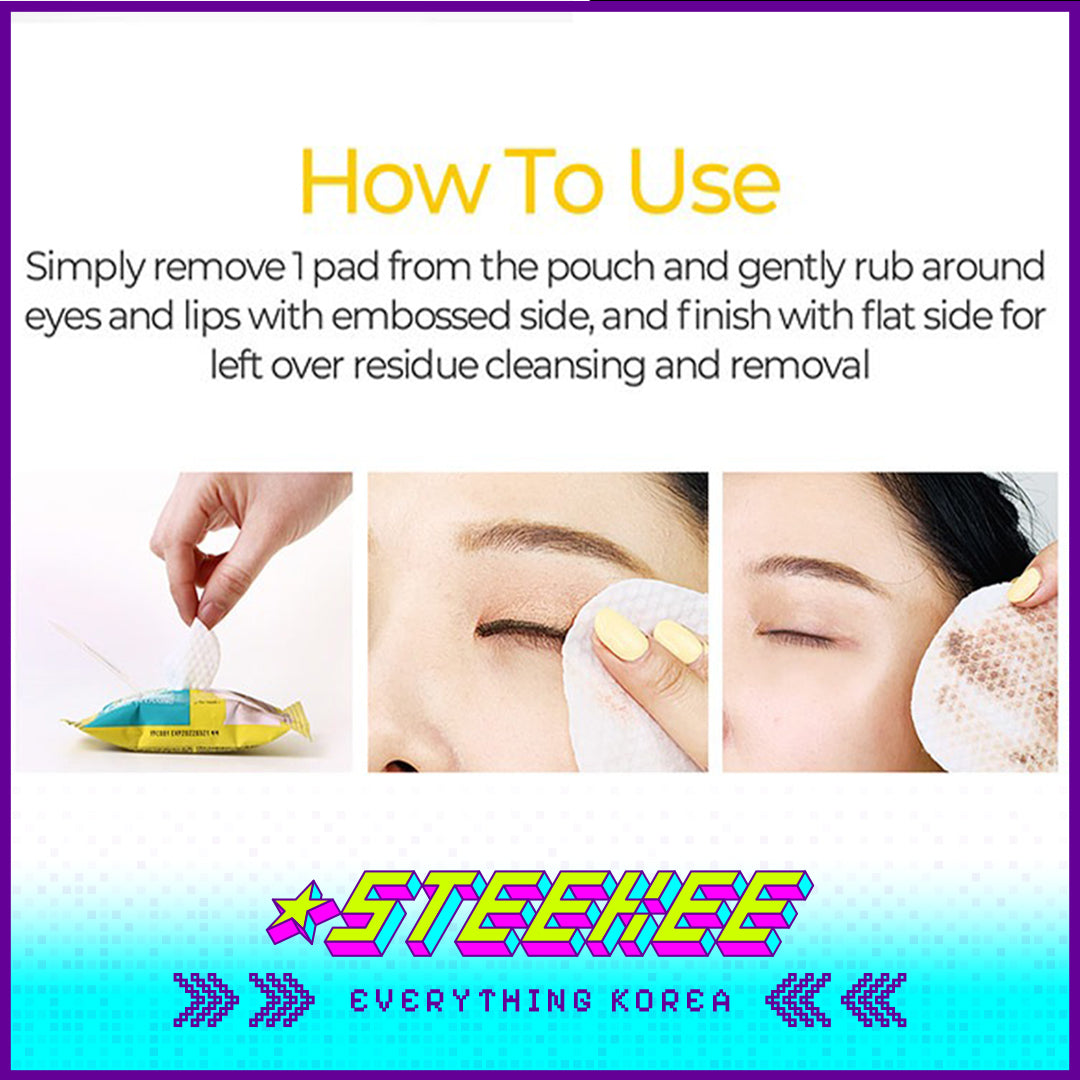 Ariul Stress Relieving Purefull Lip and Eye Remover Pad Set of 3 by Steekee Korea 4457
