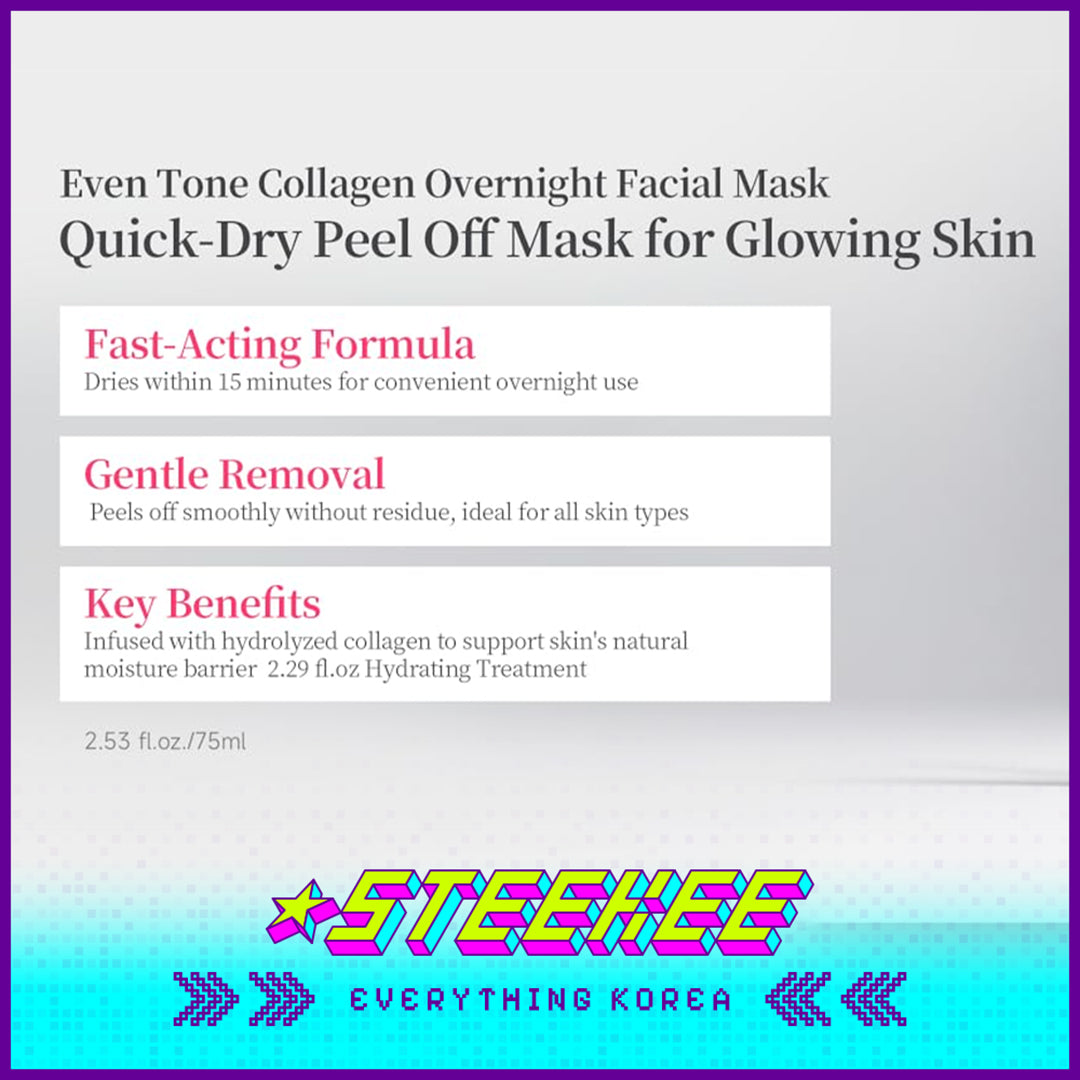 Hexkin Brightening Revitalizing Firming Anti-Wrinkle Collagen Mask 65g by Steekee Korea 4471