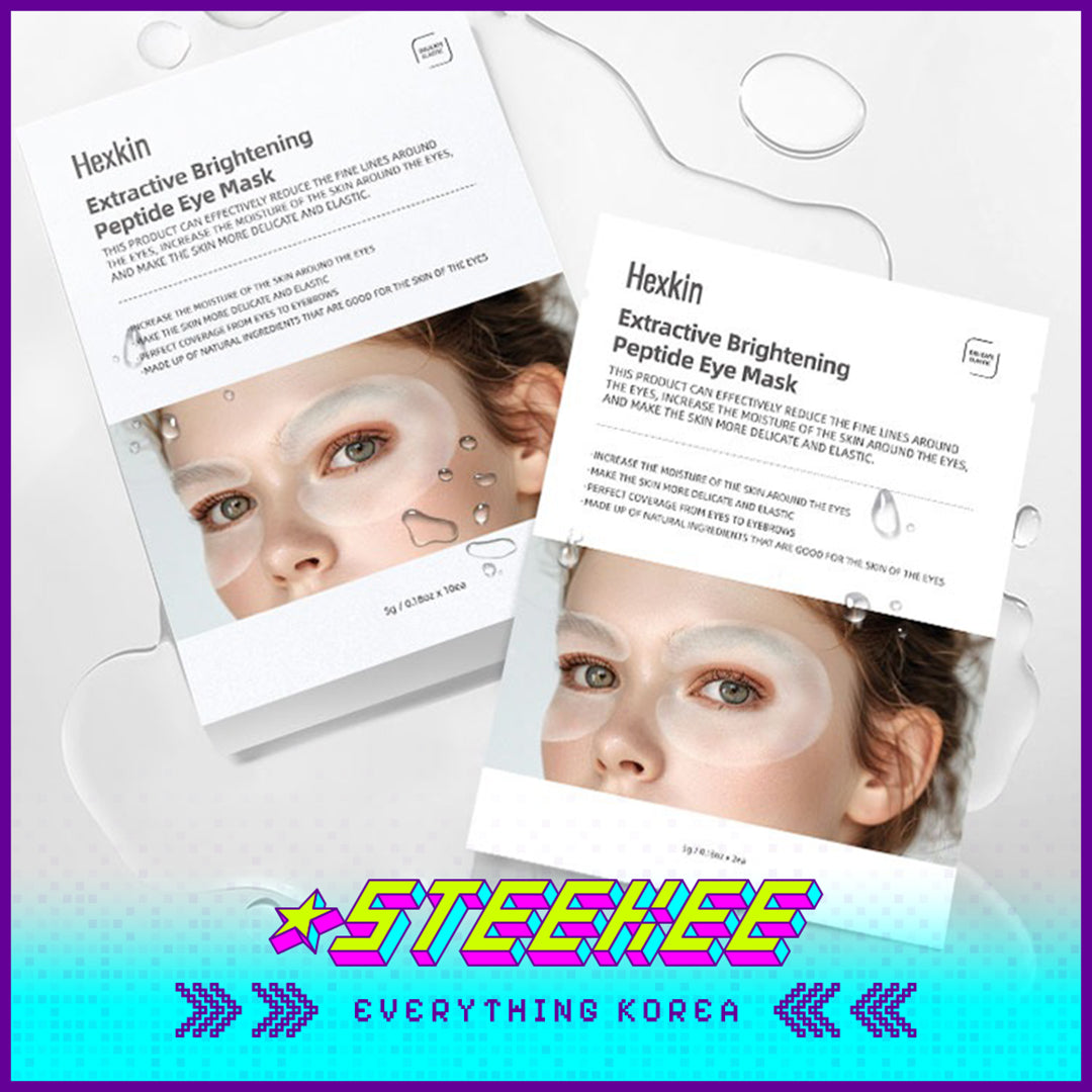 Hexkin Extractive Brightening Hydrating Anti-Wrinkle Firming Peptide Eye Mask 50g Set of 10 by Steekee Korea 4473