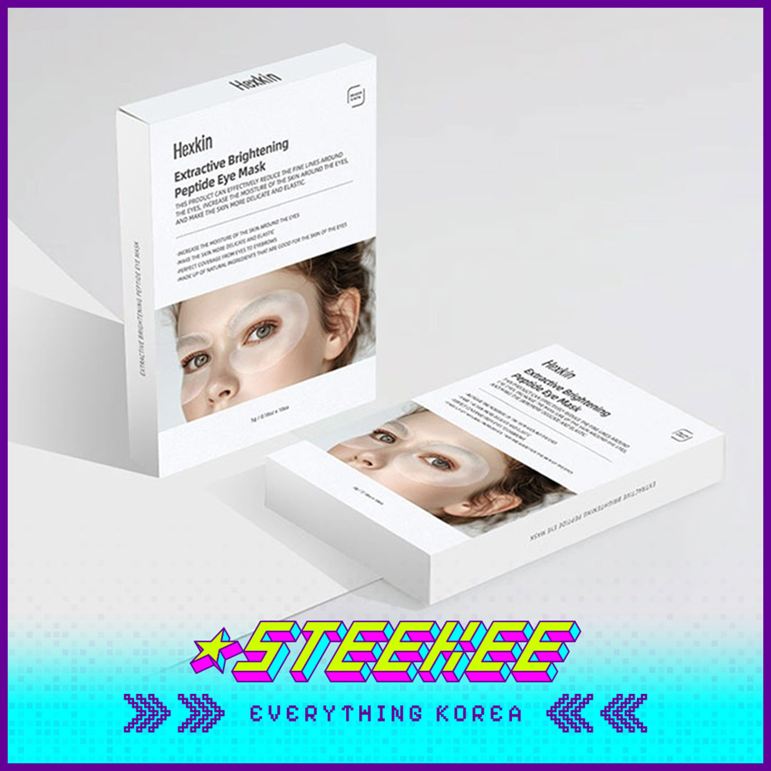 Hexkin Extractive Brightening Hydrating Anti-Wrinkle Firming Peptide Eye Mask 50g Set of 10 by Steekee Korea 4473