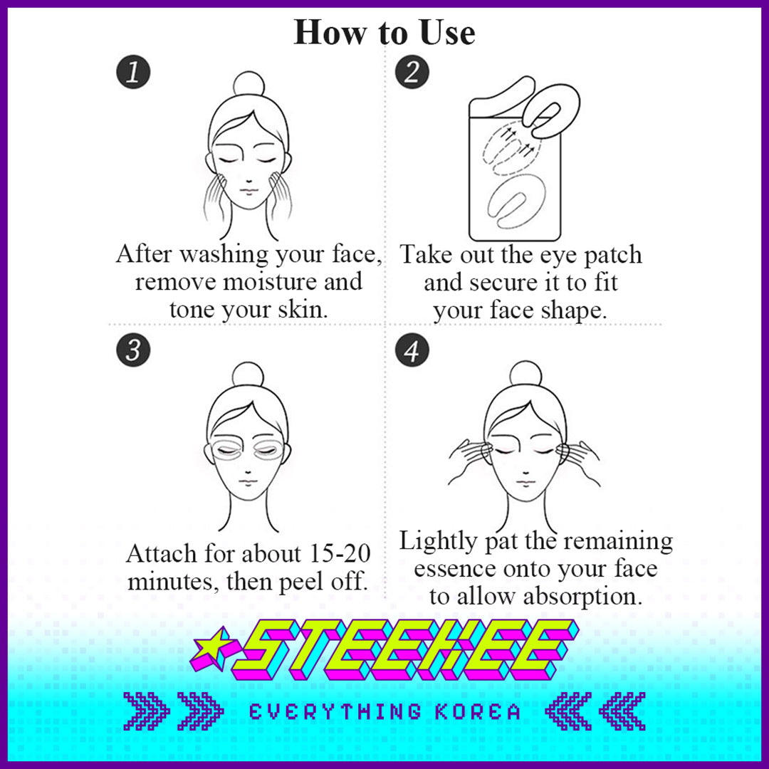 Hexkin Extractive Brightening Hydrating Anti-Wrinkle Firming Peptide Eye Mask 50g Set of 10 by Steekee Korea 4473