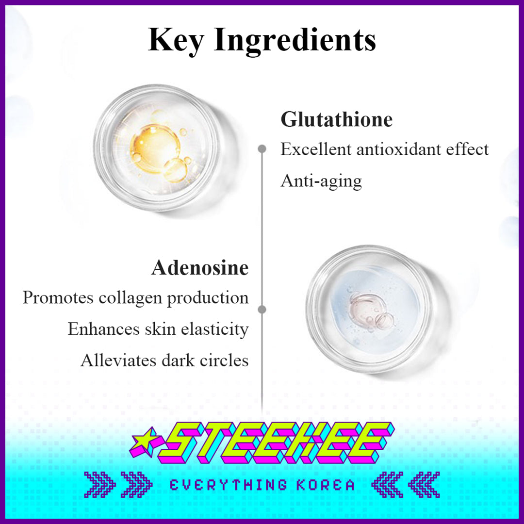 Hexkin Extractive Brightening Hydrating Anti-Wrinkle Firming Peptide Eye Mask 50g Set of 10 by Steekee Korea 4473