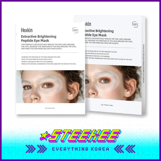 Hexkin Extractive Brightening Hydrating Anti-Wrinkle Firming Peptide Eye Mask 50g Set of 10 by Steekee Korea 4473