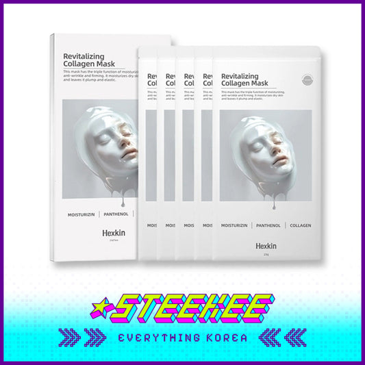 Hexkin Revitalizing Collagen Moisturizing Firming Anti-Wrinkle Mask 125g Set of 5 by Steekee Korea 4474