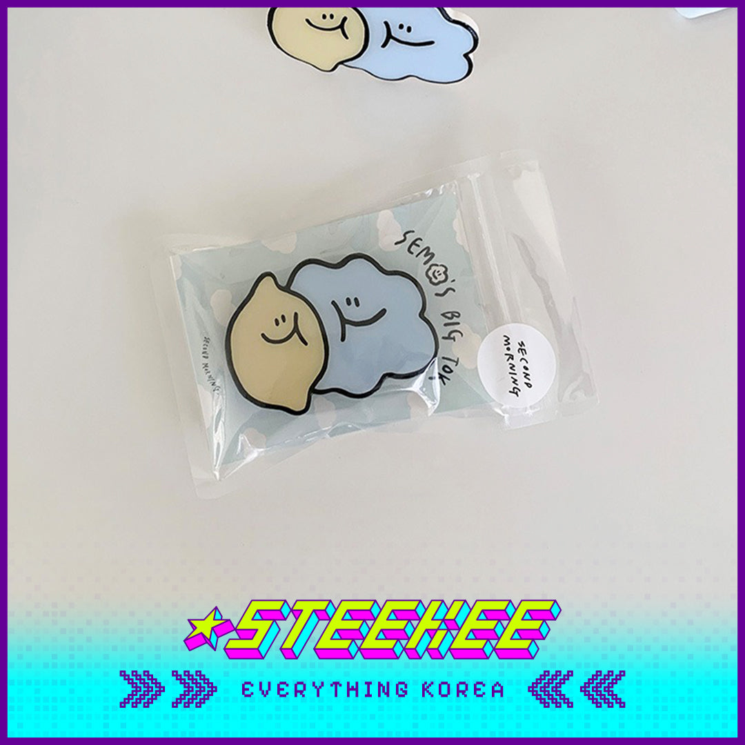 SECOND MORNING Lemon Cloud Retractable Airbag Phone Holder by Steekee Korea 4477