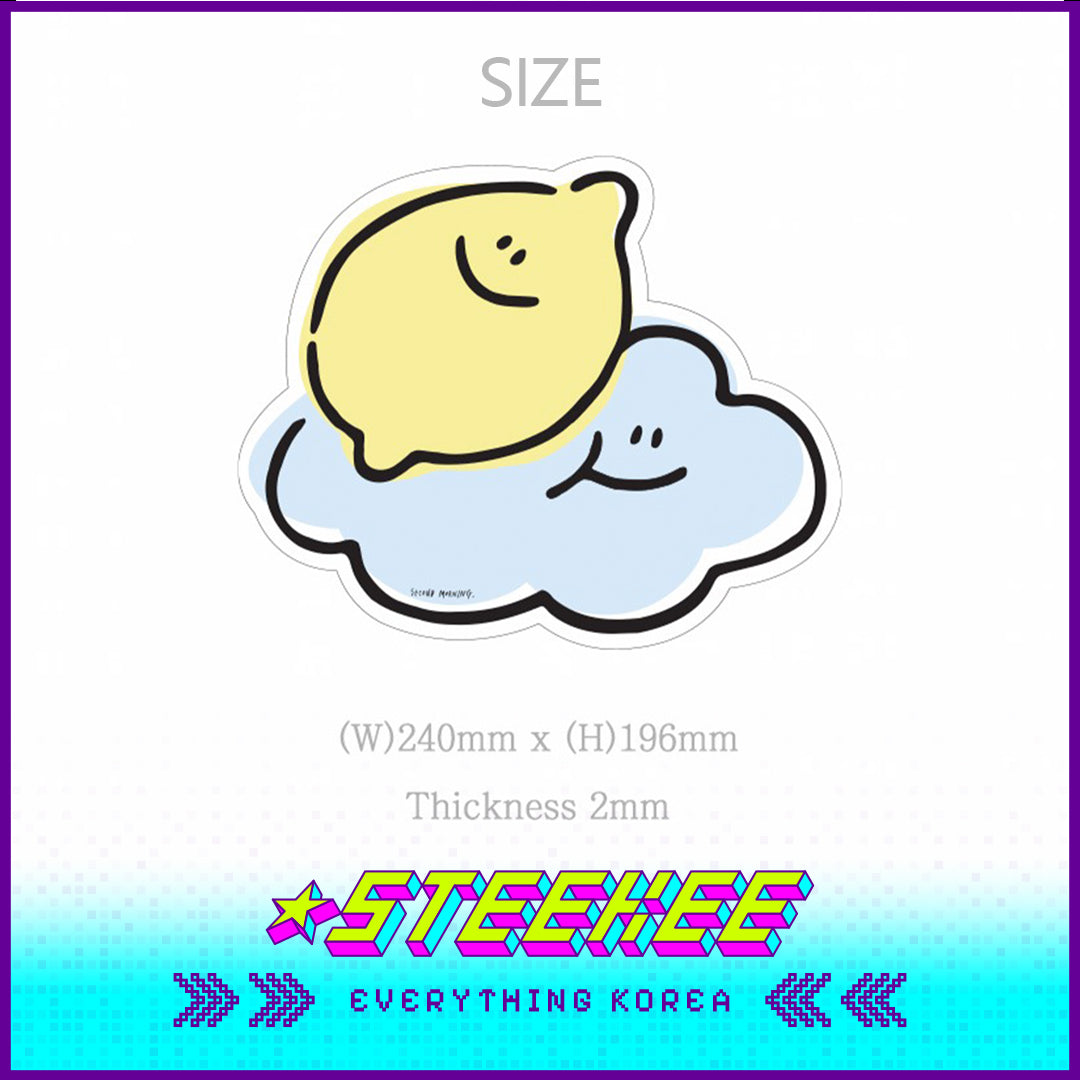 SECOND MORNING Lemon Cloud Cute Non-Slip Mouse Pad by Steekee Korea 4478