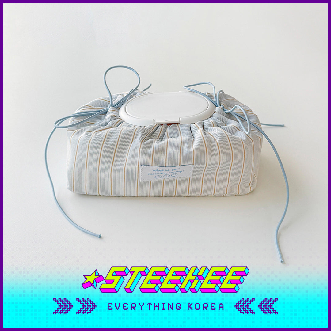 SECOND MORNING Pure Cotton Striped Dust-Proof Water Tissue Cover by Steekee Korea 4480