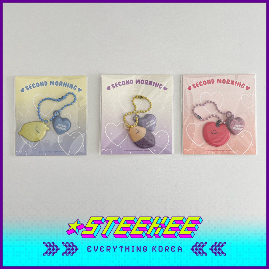 SECOND MORNING Lemony Apple Kumi PVC Keychain Pendant Soft Key Ring by Steekee Korea 4512
