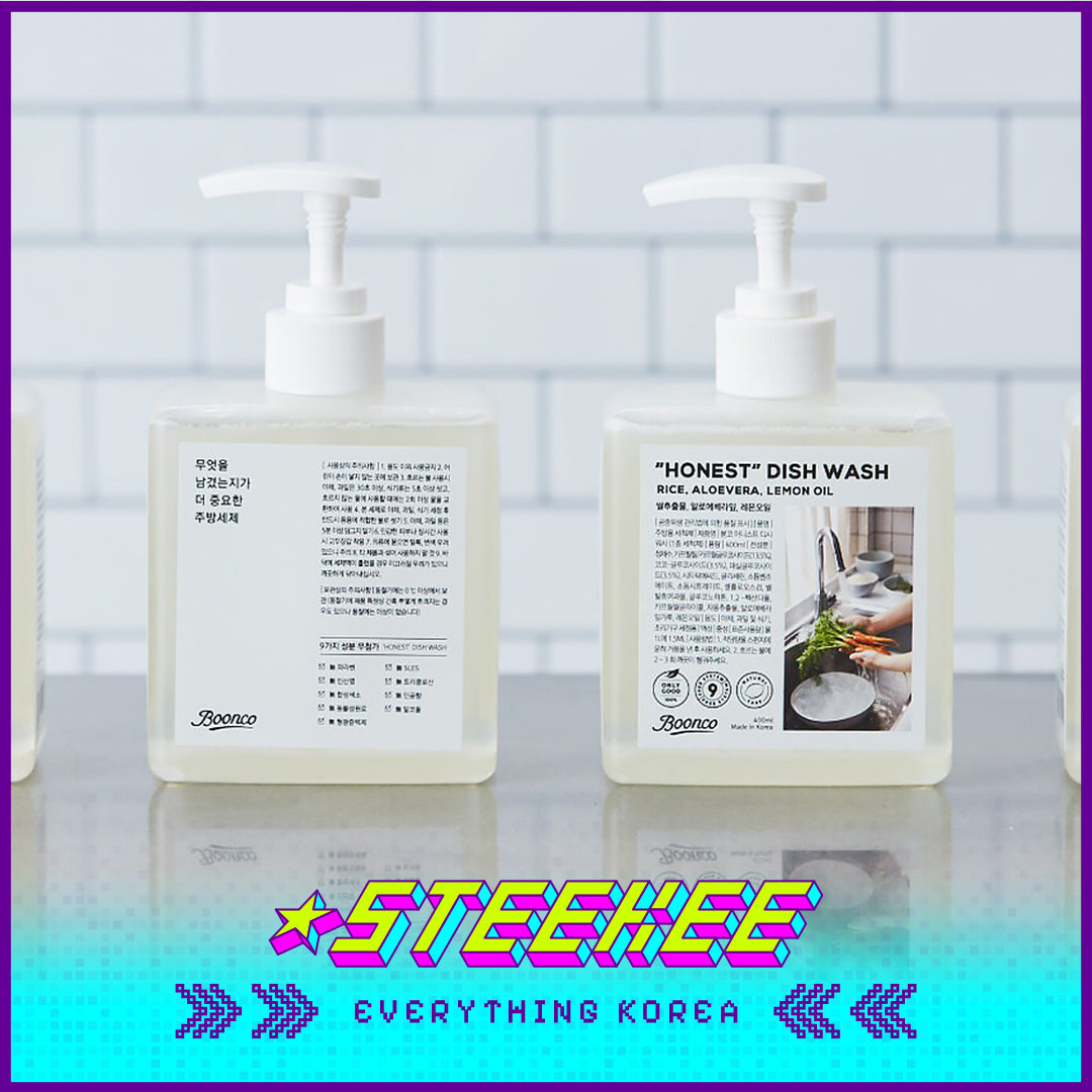 Boonco Vegan Coconut Fruit Vegetable Mild Safe Gentle Dish Wash 400ml Set of 2 by Steekee Korea 4542