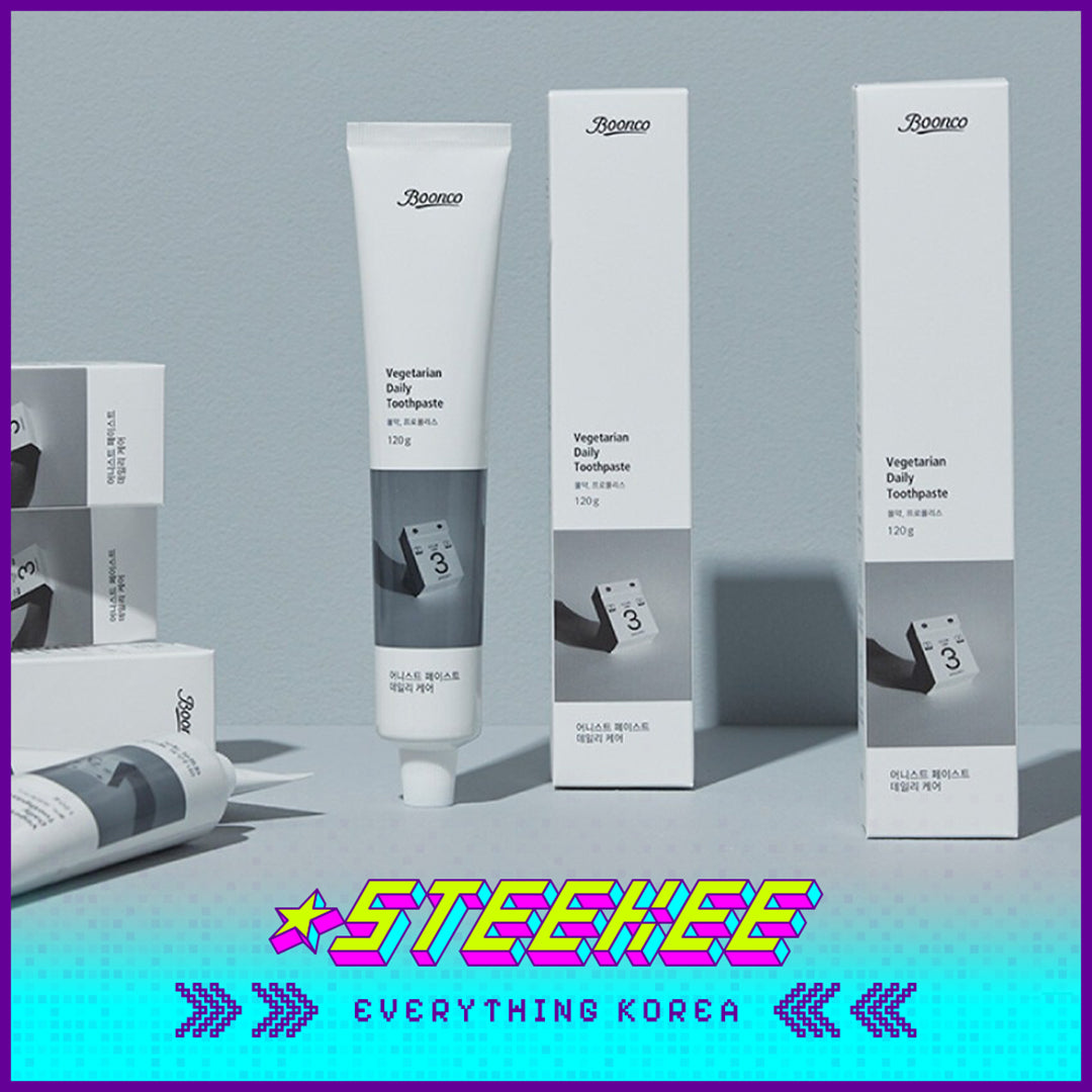 Boonco Vegan Coconut Natural Mint Fresh Fluoride-Free Honest Toothpaste 120g Set of 3 by Steekee Korea 4543