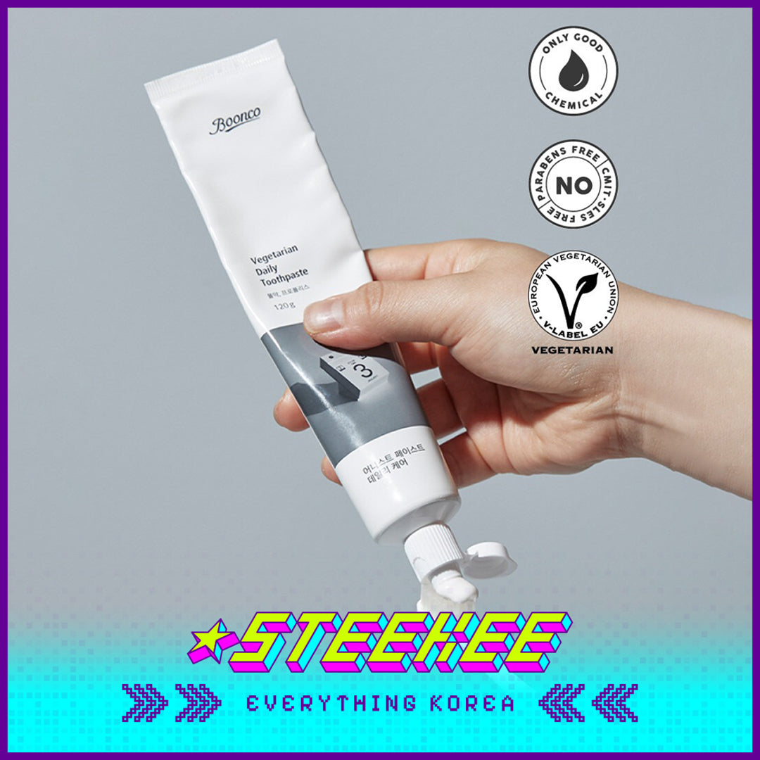 Boonco Vegan Coconut Natural Mint Fresh Fluoride-Free Honest Toothpaste 120g Set of 3 by Steekee Korea 4543