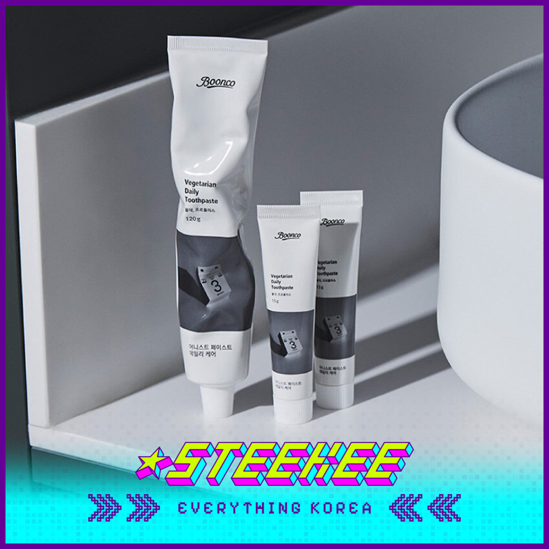 Boonco Vegan Coconut Natural Mint Fresh Fluoride-Free Honest Toothpaste 120g Set of 3 by Steekee Korea 4543