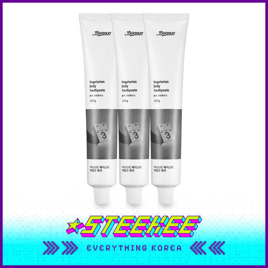 Boonco Vegan Coconut Natural Mint Fresh Fluoride-Free Honest Toothpaste 120g Set of 3 by Steekee Korea 4543