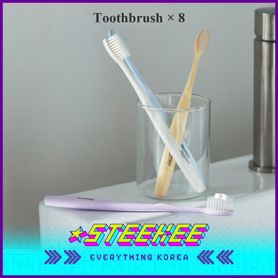 Boonco Pastel Vegan Soft Honest Toothbrush Family Set of 8 Random Colour by Steekee Korea 4544