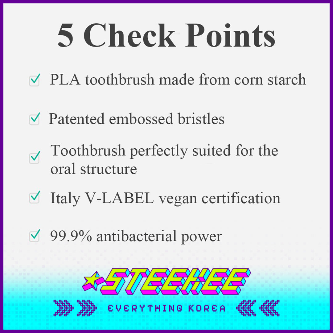 Boonco Pastel Vegan Soft Honest Toothbrush Family Set of 8 Random Colour by Steekee Korea 4544