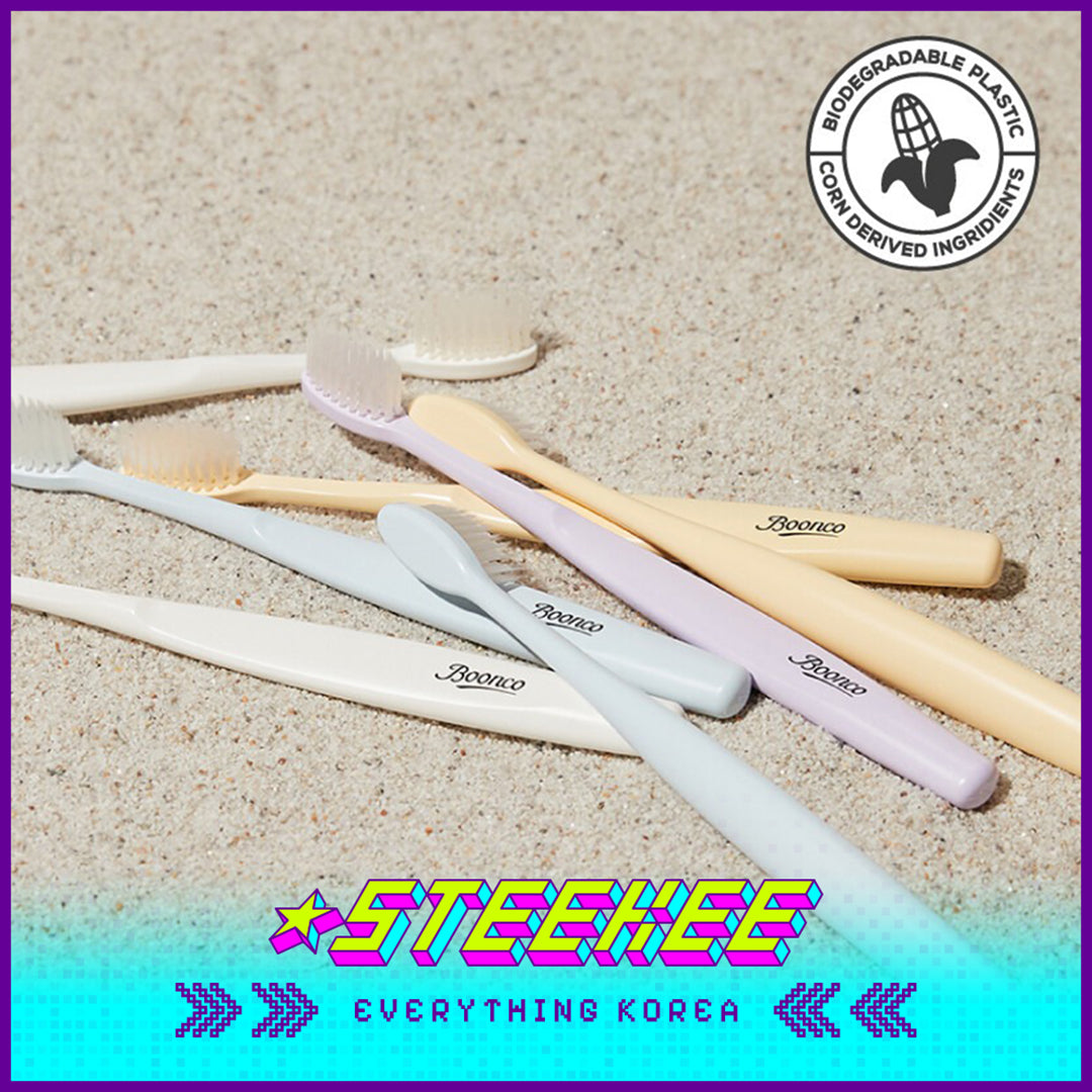 Boonco Pastel Vegan Soft Honest Toothbrush Family Set of 8 Random Colour by Steekee Korea 4544