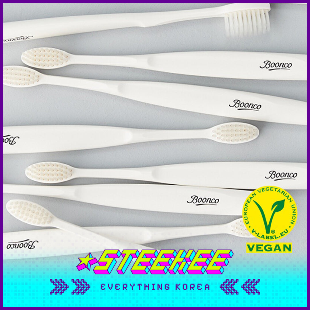 Boonco Pastel Vegan Soft Honest Toothbrush Family Set of 8 Random Colour by Steekee Korea 4544