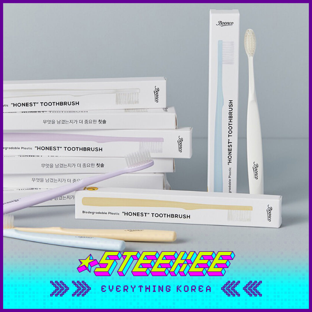 Boonco Pastel Vegan Soft Honest Toothbrush Family Set of 8 Random Colour by Steekee Korea 4544